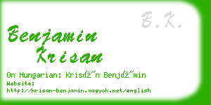 benjamin krisan business card